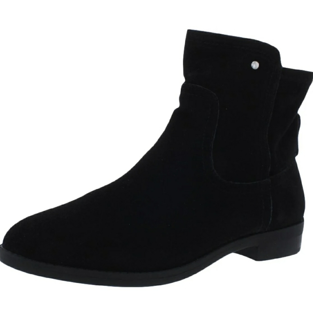 LANYON WOMENS SUEDE BLOCK HEEL ANKLE BOOTS